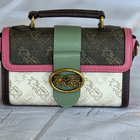 Carlice New York Colorblock Top Handel Satchel- Horse&Carriage Design Brand New - Picture 5 of 12